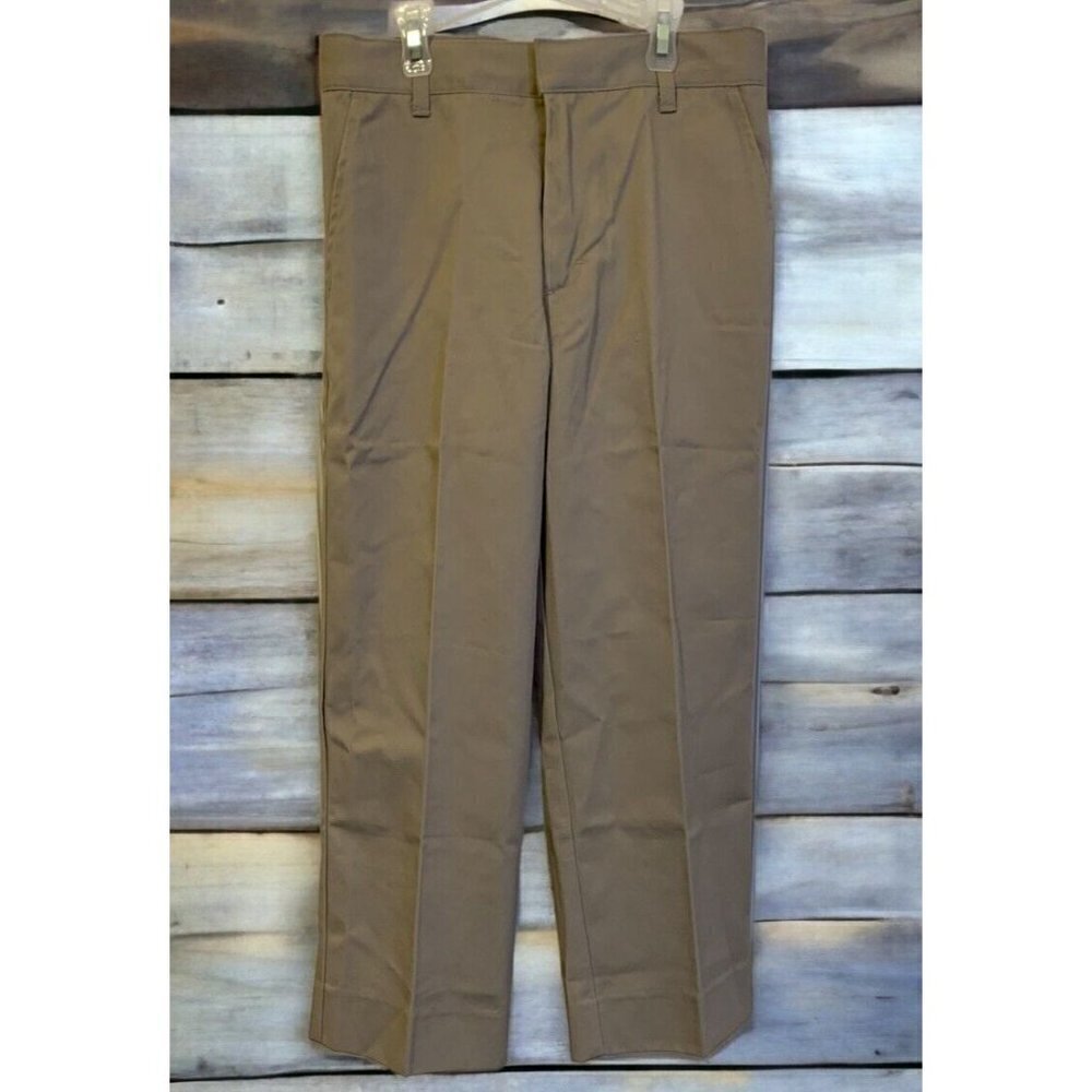 Classroom Boys Khaki Pants Size 8 Flat Front Pockets Adjustable Waist Beige